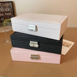 Travel Jewelry Box, Lockable Earrings Storage Large Capacity