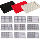 Grey Velvet Jewelry Tray DIY Handicraft Accessories Storage Organizer