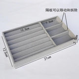 Grey Velvet Jewelry Tray DIY Handicraft Accessories Storage Organizer