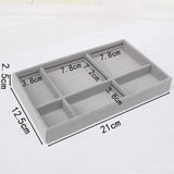 Grey Velvet Jewelry Tray DIY Handicraft Accessories Storage Organizer