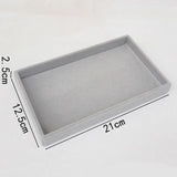 Grey Velvet Jewelry Tray DIY Handicraft Accessories Storage Organizer