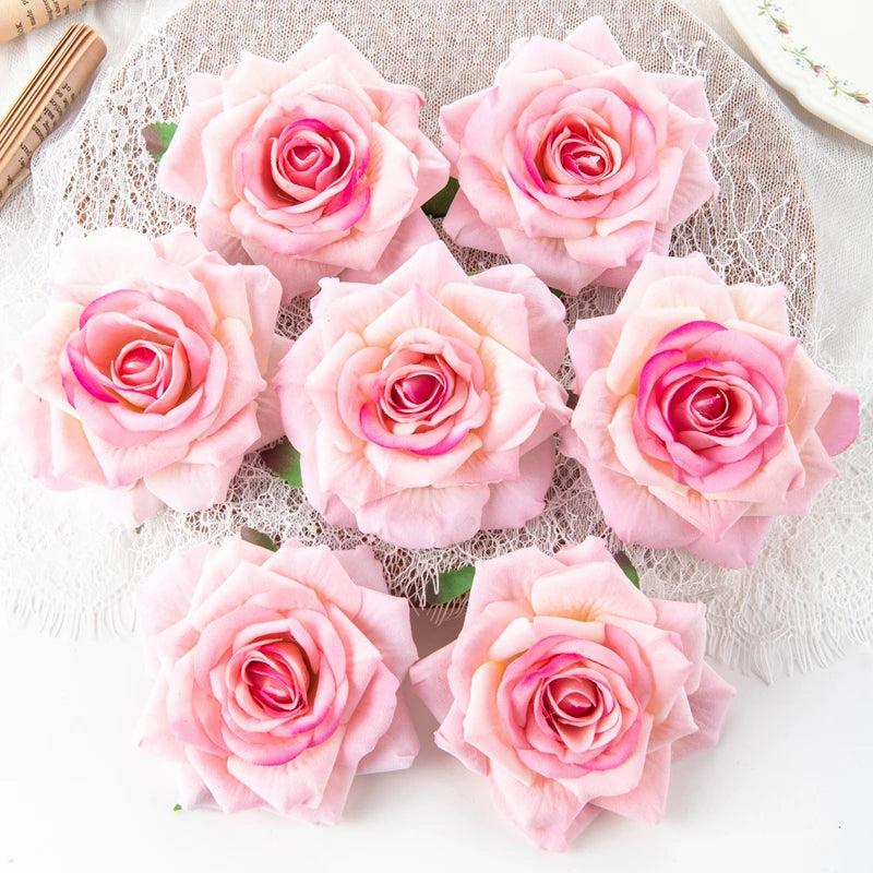 Silk Red Rose Artificial Flowers 10Pcs Home Decoration DIY Craft Wedding