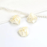 20pcs Satin Rose Silk Ribbon Flowers Sewing Clothing Hats Headwear Accessories