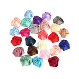 20pcs Satin Rose Silk Ribbon Flowers Sewing Clothing Hats Headwear Accessories