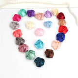 20pcs Satin Rose Silk Ribbon Flowers Sewing Clothing Hats Headwear Accessories