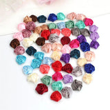 20pcs Satin Rose Silk Ribbon Flowers Sewing Clothing Hats Headwear Accessories