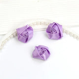 20pcs Satin Rose Silk Ribbon Flowers Sewing Clothing Hats Headwear Accessories