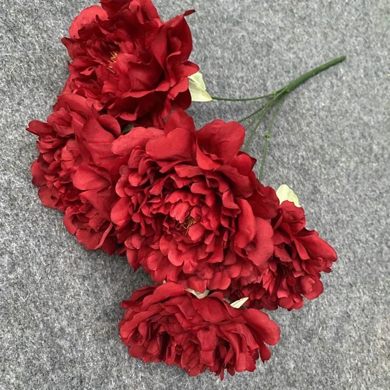 5 Artificial Peony Flower Heads Wedding Party Christmas DIY Decor