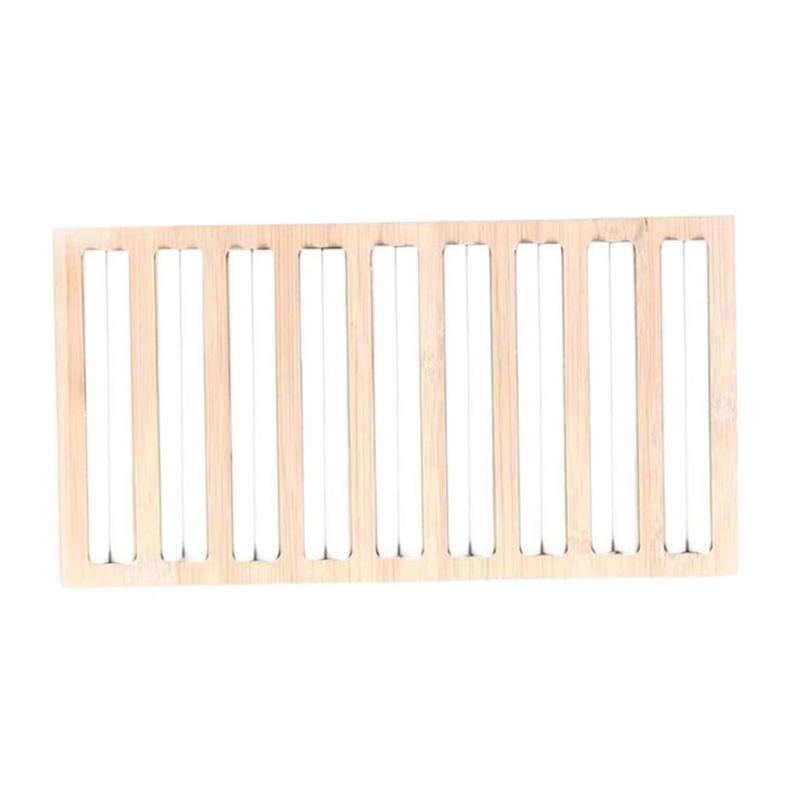 9 Lines Jewelry Bamboo Display Stand Showcase Ring Organizer Tray