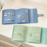 Book Type PU Leather Earring Stud Storage Bag, Multi-layer Jewelry Organizer
