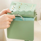 Book Type PU Leather Earring Stud Storage Bag, Multi-layer Jewelry Organizer