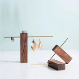 Wooden and Metal Earring Holders Necklace Stand for Jewelry