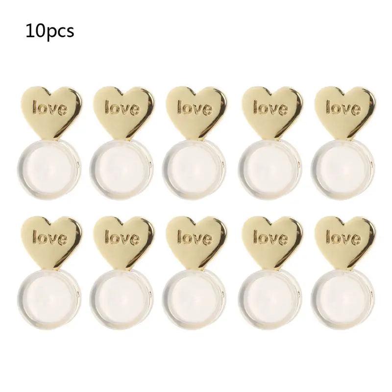 10Pcs Heart Love Earring Lifters Hypoallergenic Support Backs