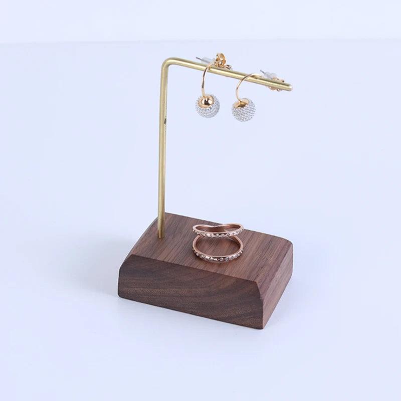 Wood & Metal Jewelry Holder Stand Necklace Bracelet Earring Display
