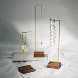 Wood & Metal Jewelry Holder Stand Necklace Bracelet Earring Display