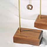 Wood & Metal Jewelry Holder Stand Necklace Bracelet Earring Display