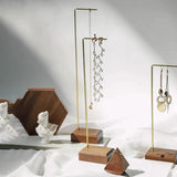Wood & Metal Jewelry Holder Stand Necklace Bracelet Earring Display