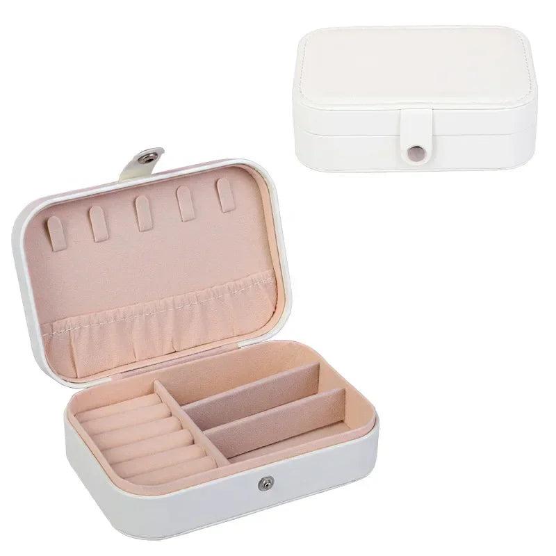 Portable Jewelry Box Organizer Travel Case Button