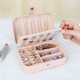 Portable Jewelry Box Organizer Travel Case Button