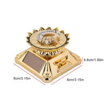 Solar Display Cabinet Rotating Turntable LED Lamp Jewelry Ring Watch