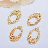6PCS 14x25MM 24K Brass Bird's Nest Earrings Charms