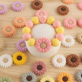 Kovict 10Pcs 20/30MM Flower Silicone Beads for Jewelry DIY Necklace Pacifier