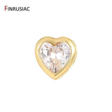 14k Plated Zircon Heart Spacer Beads Jewelry Making Supplies