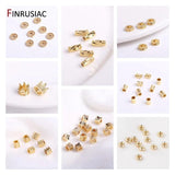 14k Plated Zircon Heart Spacer Beads Jewelry Making Supplies