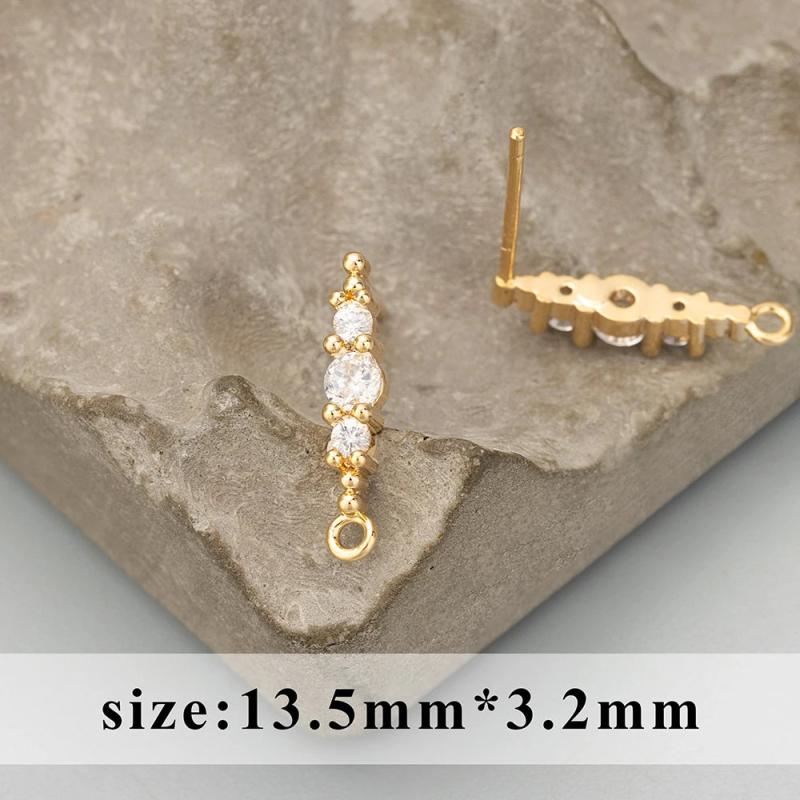 18k Rhodium Plated Zircon Charms for DIY Earrings