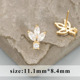 18k Rhodium Plated Zircon Charms for DIY Earrings