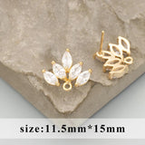 18k Rhodium Plated Zircon Charms for DIY Earrings