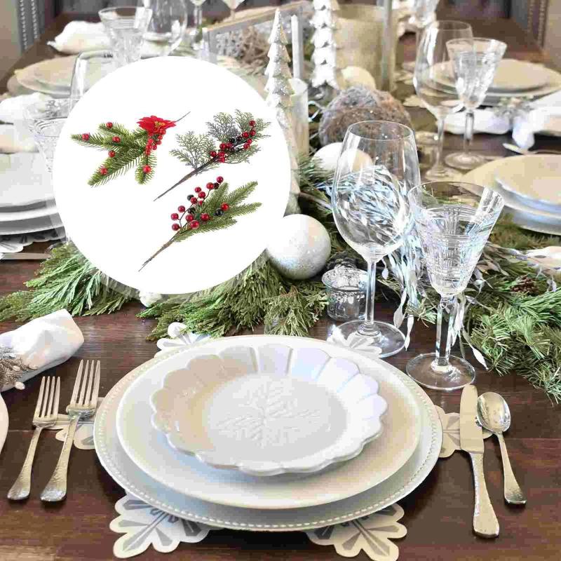 3 Pcs Christmas Flower Arrangement Desktop Decor Vase Ornaments