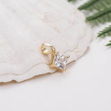 14K Brass Zircon Rhombus Shape Charms Pendants Jewelry Making DIY Findings