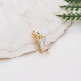 14K Brass Zircon Rhombus Shape Charms Pendants Jewelry Making DIY Findings
