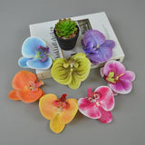 16pc Artificial Latex Phalaenopsis Butterfly Orchid Flowers Head DIY Wedding