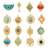 3pcs 316 Stainless Steel DIY Eye Cross Charm Malachite Necklace Pendant