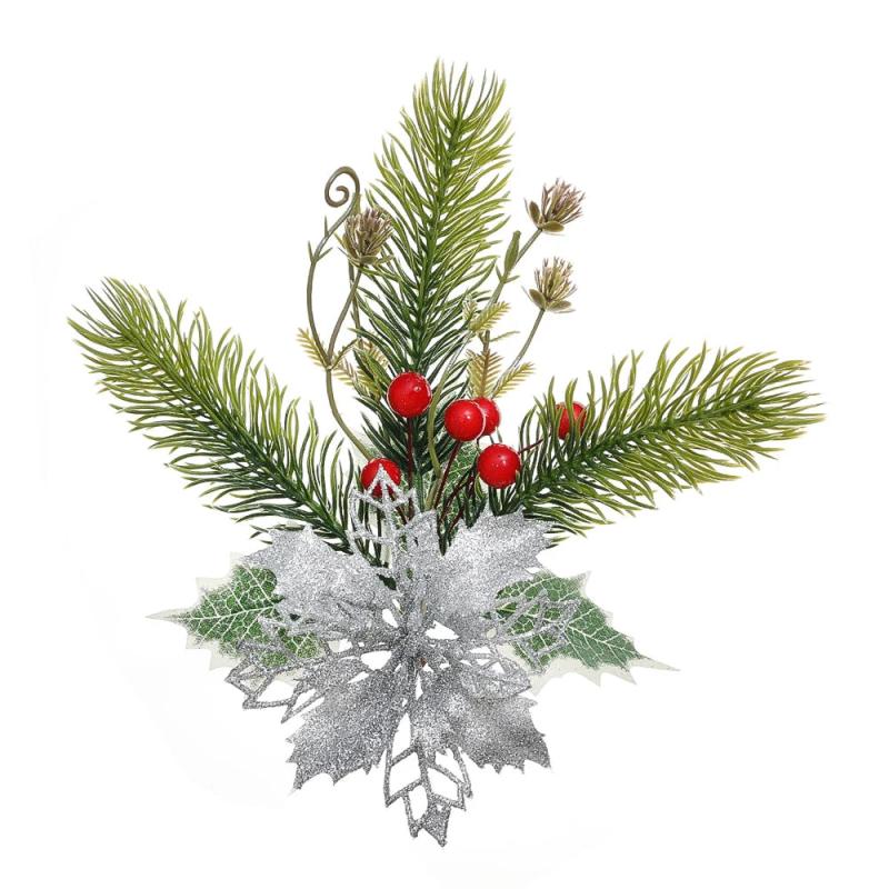 Christmas Red Berry Pine Branch Pendants Decorations DIY Xmas Wreath Decor
