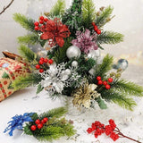 Christmas Red Berry Pine Branch Pendants Decorations DIY Xmas Wreath Decor