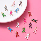 30 Pcs Ribbon Charms Cancer Awareness Alzheimer Pendant for DIY Jewelry Making
