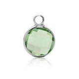 20pcs Birthstone Charms 8mm DIY Jewelry Making Silver Plated