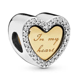 Love Wedding Crown Heart Charm 925 Silver Beads for Bracelet