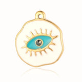 3pcs Rainbow Stone Evil Eye Pendant 316 Stainless Steel Jewelry Necklace Charm