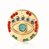 3pcs Rainbow Stone Evil Eye Pendant 316 Stainless Steel Jewelry Necklace Charm