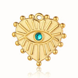 3pcs Rainbow Stone Evil Eye Pendant 316 Stainless Steel Jewelry Necklace Charm