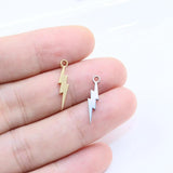 10pcs 18*4mm Stainless Steel Mini Lightning Charms Pendant DIY