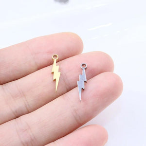10pcs 18*4mm Stainless Steel Mini Lightning Charms Pendant DIY