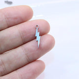 10pcs 18*4mm Stainless Steel Mini Lightning Charms Pendant DIY
