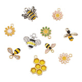 Bees Daisy Honeycomb Alloy Enamel Charms Elephant Cow Animal DIY