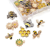 Bees Daisy Honeycomb Alloy Enamel Charms Elephant Cow Animal DIY