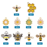 Bees Daisy Honeycomb Alloy Enamel Charms Elephant Cow Animal DIY